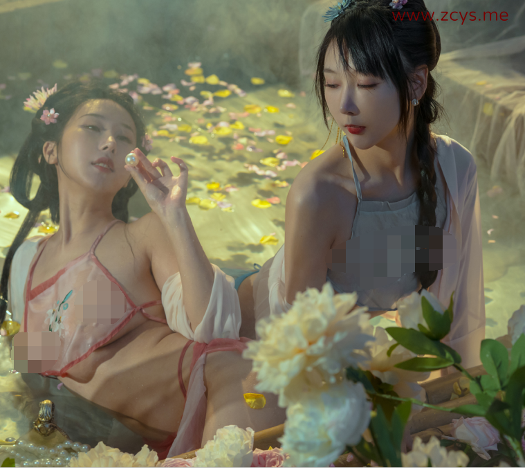 【自打包】精致古风写真-云溪溪&奶桃桃-水池,10K原版(42P,1V,1.38G)