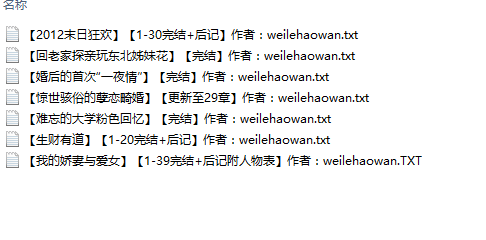 【自打包】小说贴-【weilehaowan】作品合集(7本)