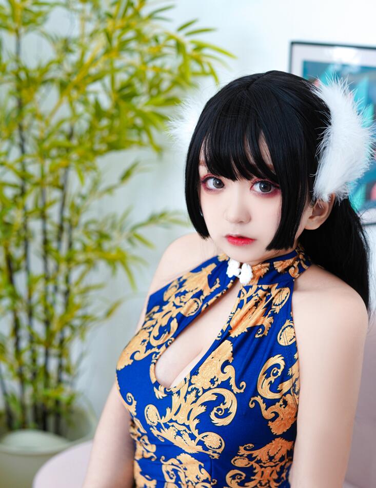 【Cos/写真】恩田直幸 - NO.20 蓝色旗袍 [52P-1.06GB]