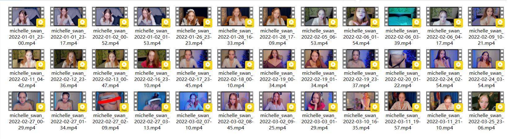 [自购][115sha1]欧美超白CB站主播michelle_swan直播录屏第4部分[36.8G/36V]