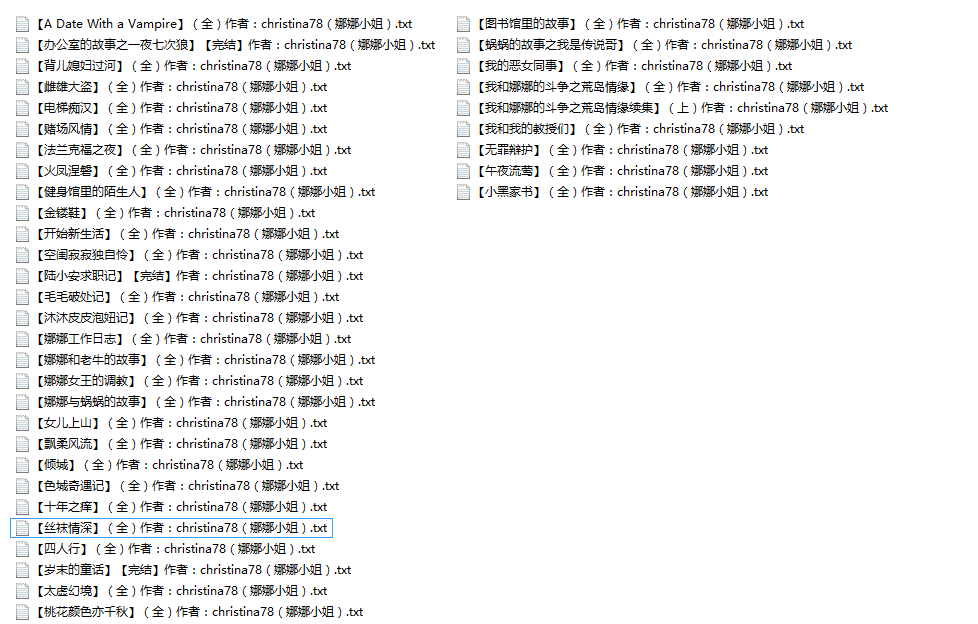 【自打包】小说贴-【christina78(娜娜小姐)】作品合集(38本)