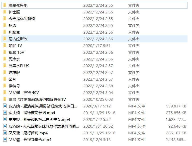 福利姬-皮皮娘(又又酱)【19.8G】