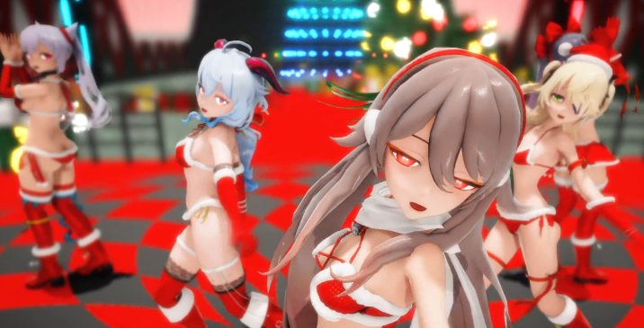 4K MMD 原神圣诞节 carry me off 1V 610M