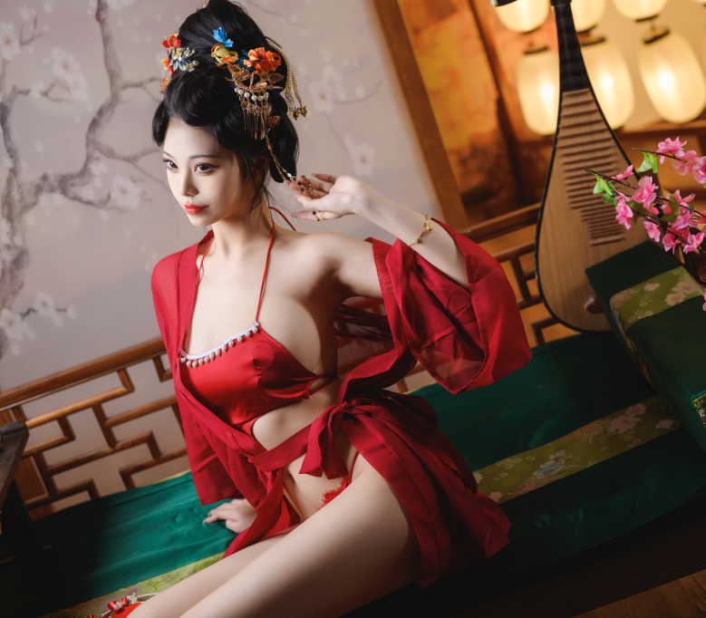 著名cos-蜜汁猫裘-唐宫夜宴 原版(61P,1V,2.11G)