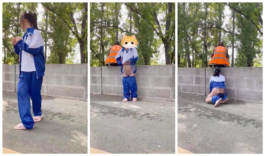 高二学生妹被男友调教在环卫工背后脱裤子漏奶子-还把裤子脱了地上爬154M