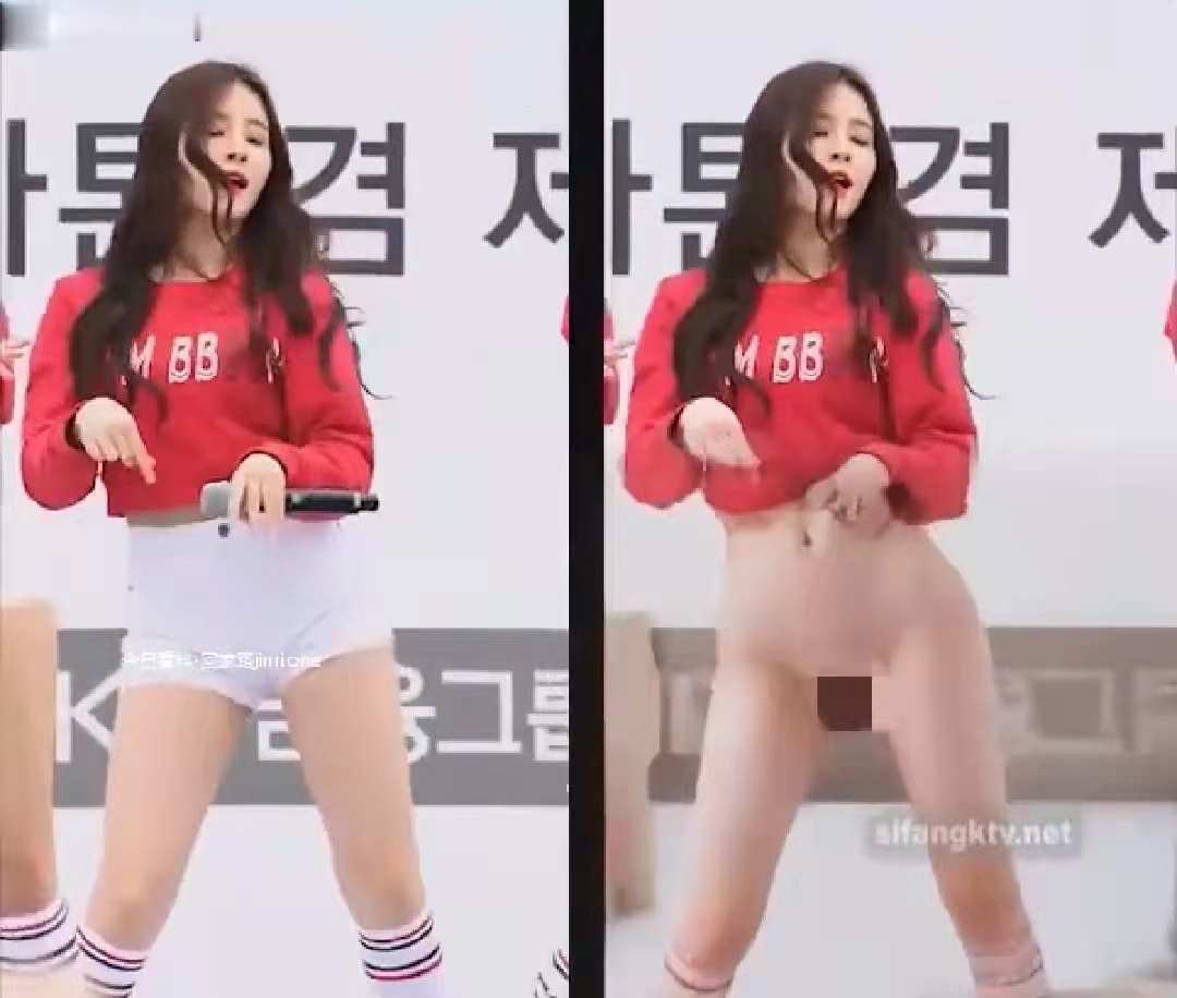 AI去衣-网红明星韩国女团舞蹈生，一键去衣，穿衣瞬间给你变裸体，技术堪称牛逼