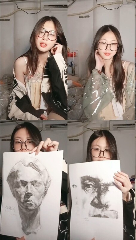 正宗美术生~超级清纯~【洋裙女孩】扣穴自慰~过瘾，展示了自己的作品，难得一见，才女3310M