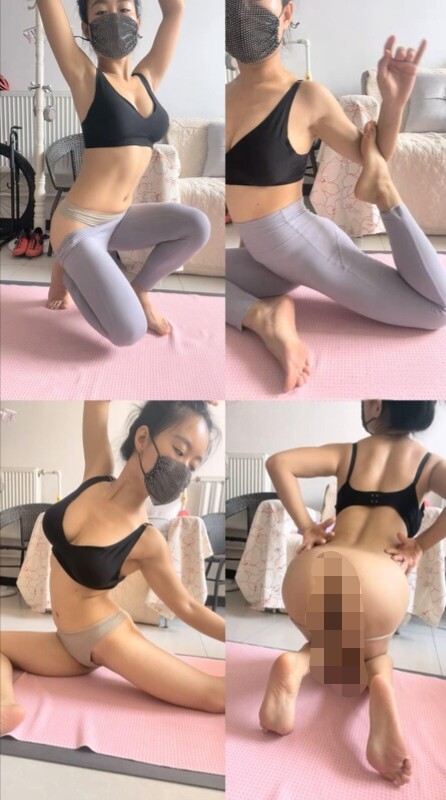 高难度裸体瑜伽,【瑜伽教练永嘉】,力与美的结合,这一看就是专业人士,体态极佳,给你不一样的独特视角2150M