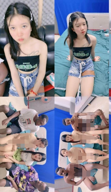 太震撼了！【小西瓜黑白配】，5个小仙女被爆操~楚楚可怜，满脸不情愿，被大粗屌插得直皱眉头，大场面8520M