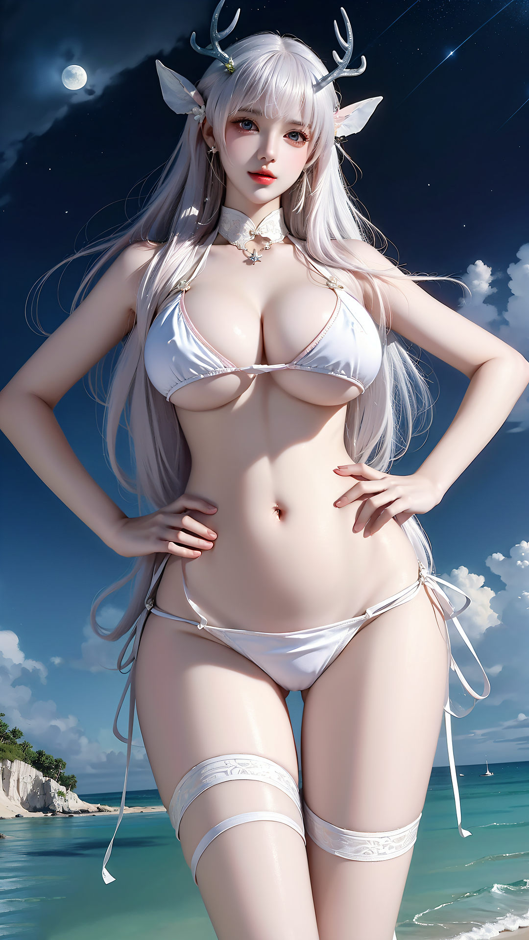 [拟真写实] AI绘画 仙气飘飘的鹿角妹子【43P】【385MB百度云】