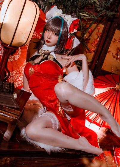 cos-二佐Nisa-碧蓝柴郡旗袍 (32P,301M)