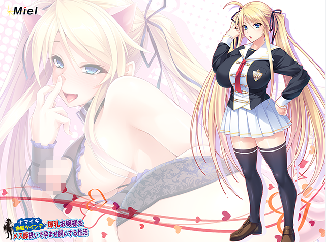 【拔作ADV】ナマイキ金髪ツインテ爆乳お嬢様をメス豚扱いで孕ませ飼いする性活[生肉]
