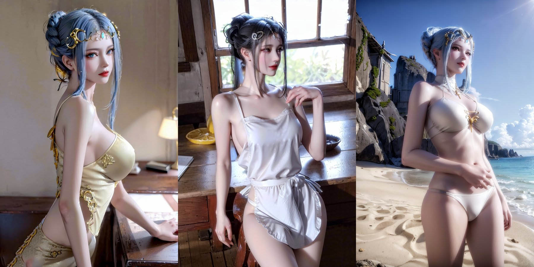 [拟真写实] 【AI国漫】10.9南宫汐儿+唐月华+慵懒睡姿[85P][289MB百度云]