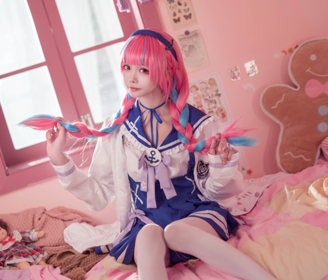cos-艾西aiwest-湊阿库娅 私服+刻晴花嫁(95P,1.11G)
