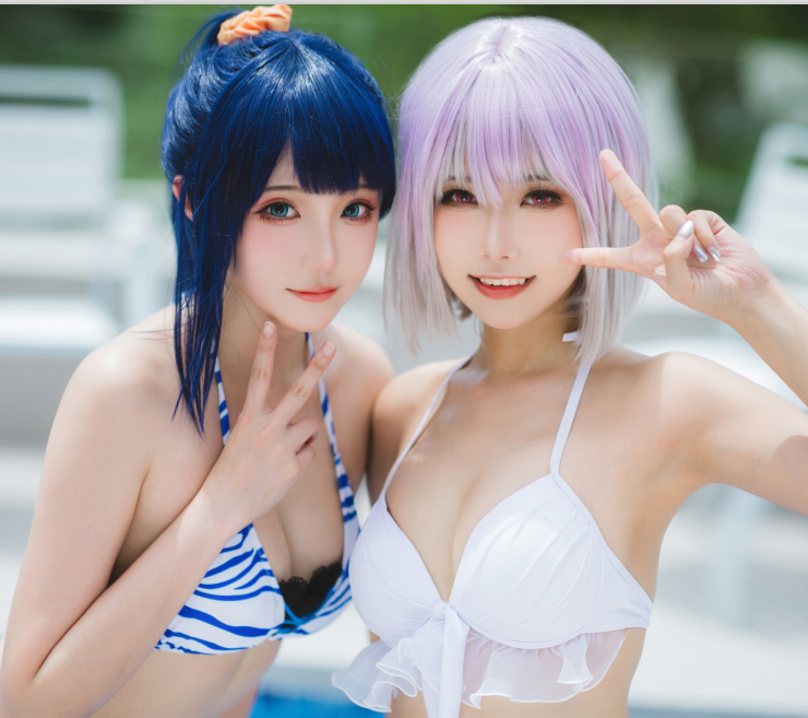 cos-Momoko葵葵 &瓜希酱-SSSS.GRIDMAN 宝多六花&新条茜 泳装(85P,472M)