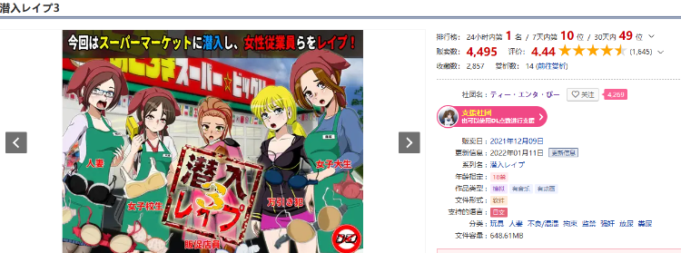 【日式RPG】潜入レイプ3[生肉]