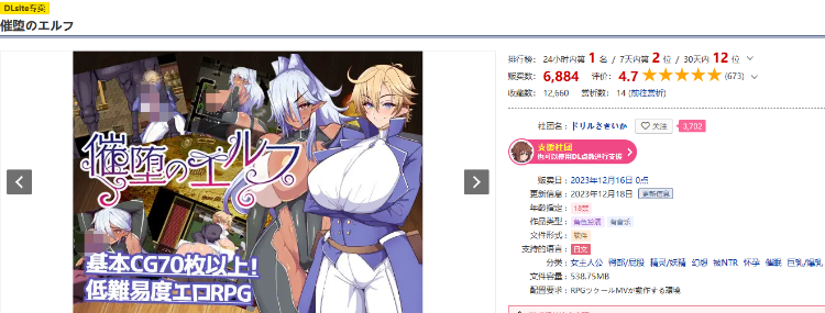 【堕落RPG】催堕のエルフ 机翻汉化版