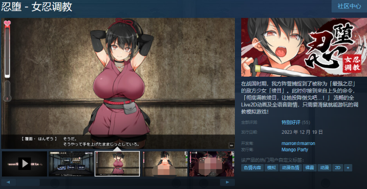 【互动调教SLG】忍堕-女忍调教 Steam官方中文版