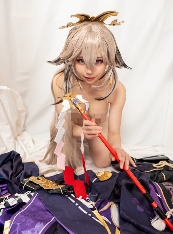 [草莓羽衣][黒ギャル八重神子]墨桜色の夜笙雅芸