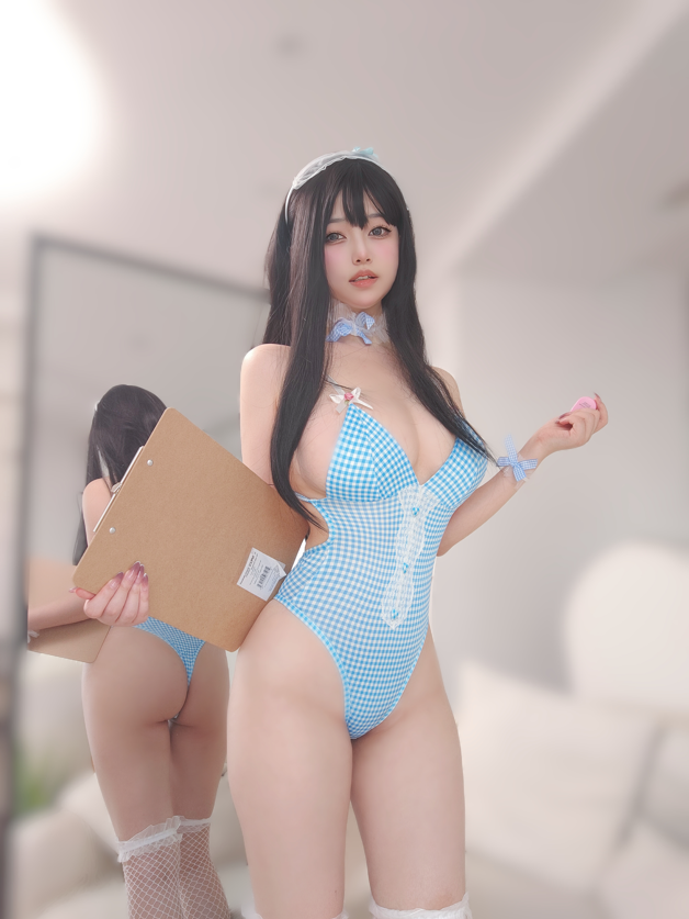 女主K - 蓝色泳装女仆 【94P362M】