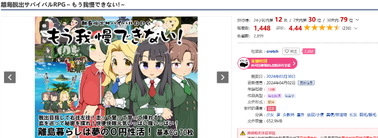【日式RPG】[微重口]离岛逃生生存RPG～我已经忍耐不住了! 汉化版
