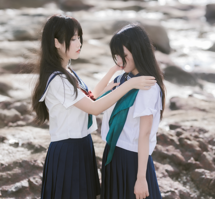 cos-不呆猫&三無人型-水手服百合黑丝(51P,1V,612M)