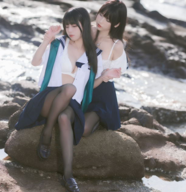 cos-不呆猫&三無人型-水手服百合黑丝(51P,1V,612M)