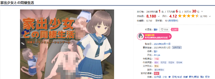 【养成互动SLG】[3D]与离家出走的少女的同居生活 DL官方中文版