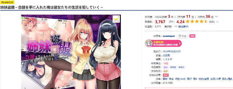 【日式RPG】姉妹盗撮~合鍵を手に入れた俺は彼女たちの生活を犯していく~AI汉化版