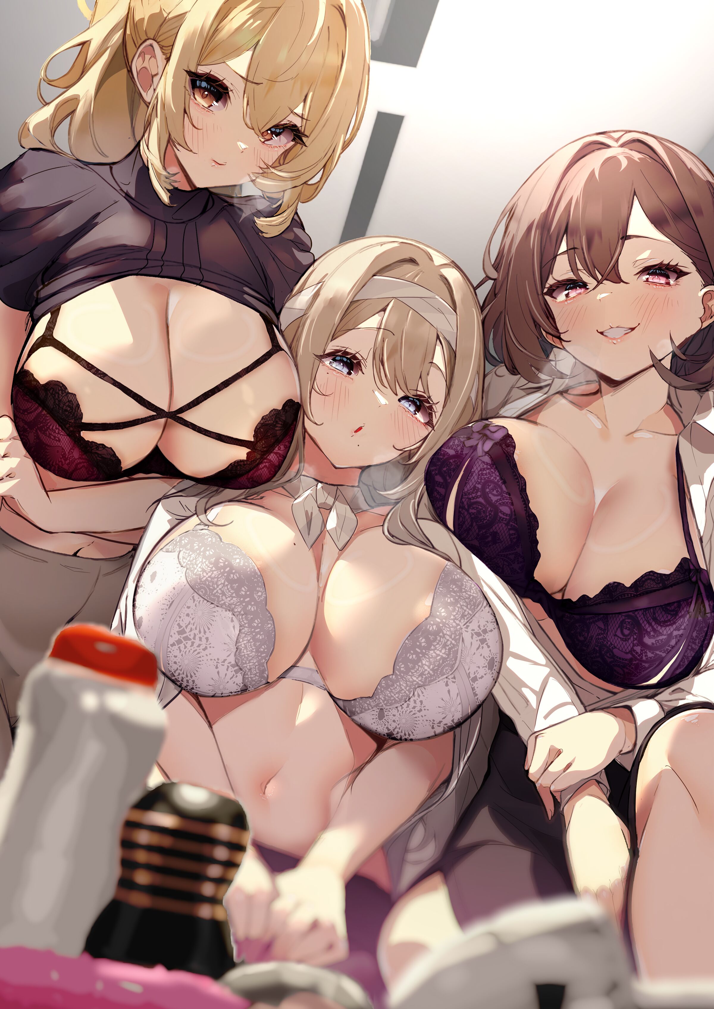 [みるくそーせーじ] 男性用おもちゃ会社のモニターに応募したらむっちり美女たちに搾られまくった話