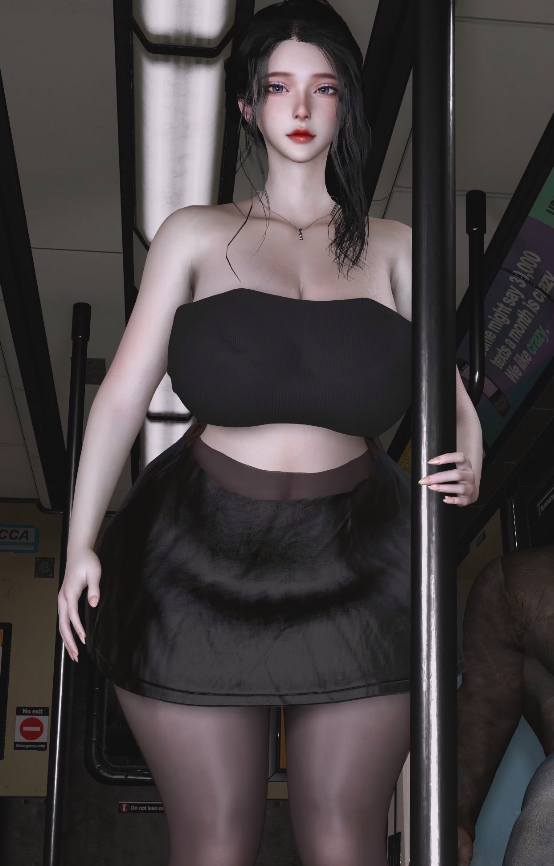 [3D/VAM] 香蕉香油：淫妻日记 欲求不满的巨乳人妻在电车上被黑人痴汉爆肏中出 [中配] [5.8G]