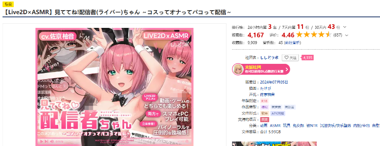 【互动SLG】[Live2D×ASMR]見ててね!配信者(ライバー)ちゃん ～コスってオナってパコって配信～DL版