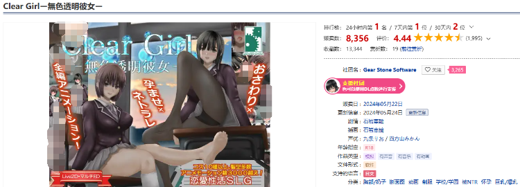 【日式SLG】Clear Girlー無色透明彼女ー V1.2 AI汉化版