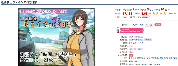 【日式RPG】近衛騎士ウェインの(非)日常 AI汉化版