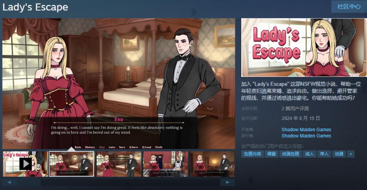 【欧美SLG】Lady's Escape Steam官方中文版