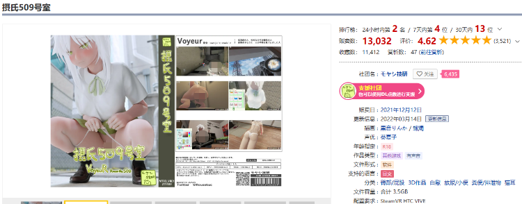 【大型互动SLG】[3D][VR] 摂氏509号室 DL版[生肉]