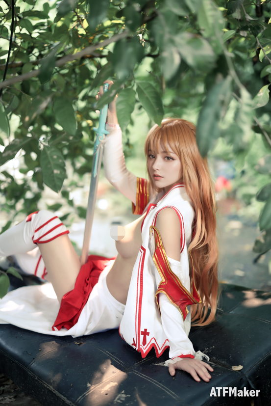 ATFM – Tsubaki cosplay Yuuki Asuna Battle - Sword Art Online 【39P89M】
