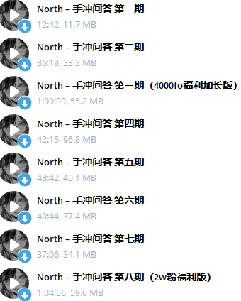 North   手冲问答系列  1-8 368M百度盘