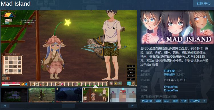 【自由沙盒ACT+SLG】生存游戏 Mad Island V0.18[beta] Steam官方中文版