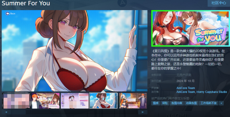 【互动SLG】Summer For You Steam官方中文DEMO版