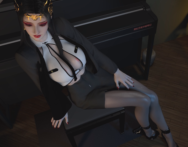 [3D/NTR] kyclbb：美杜莎的钢琴课 丈夫熟睡后极品黑丝妻子被学生寝取中出 [5.7G]