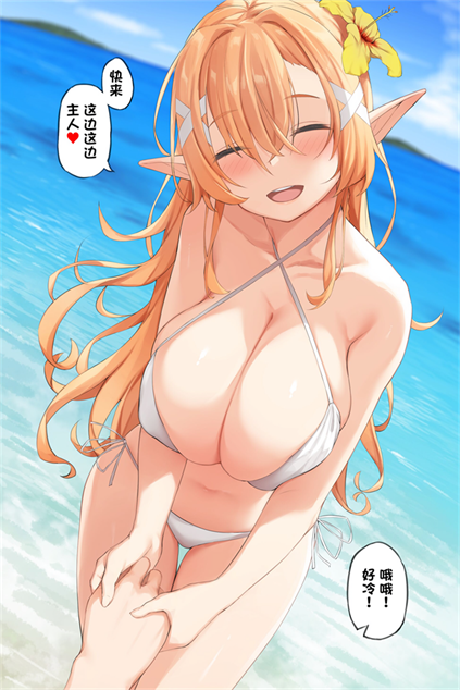 [フルガユウダイ] 水着姿のエルフに思わず勃ってしまったので