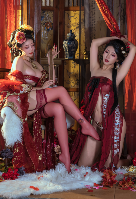 骚鸡联动-云溪溪&amp;奶桃&amp;奈汐酱nice-青楼韵事（120P,1V,1.22G)
