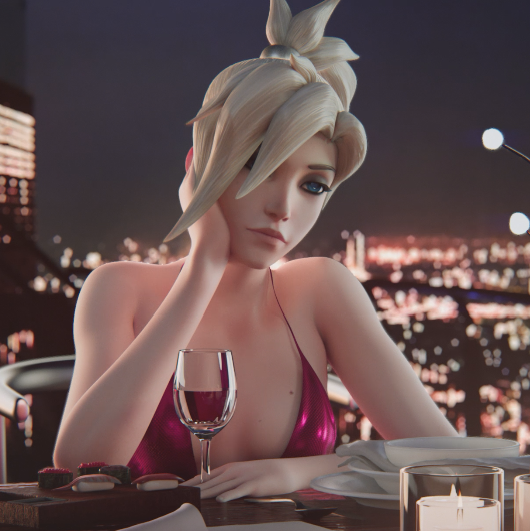 [3D/无修/CV] FPSBlyck 2409新作：黑百合+天使 性感女神社保晚礼服援交 [272M]