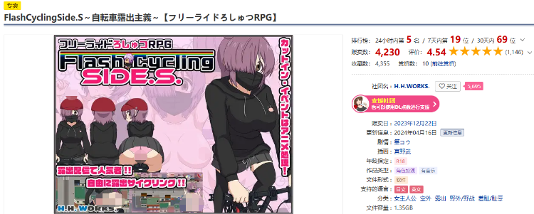 【日式RPG】FlashCyclingSide.S~自転車露出主義~ 机翻汉化版