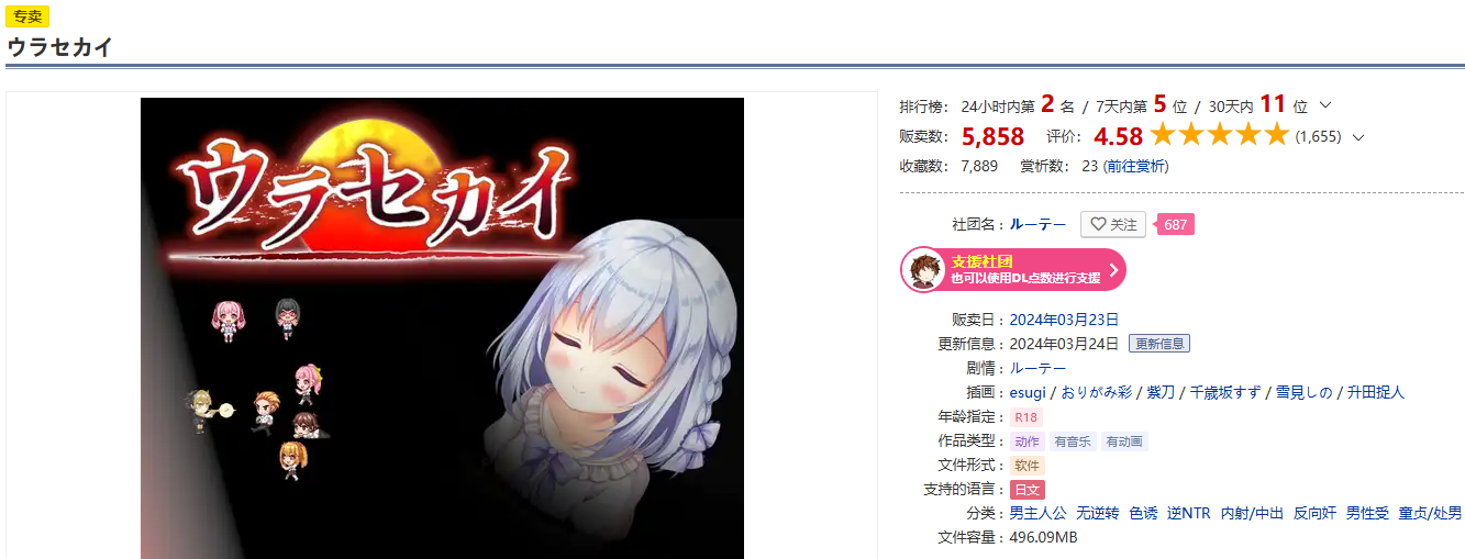 【日式RPG】里世界 ウラセカイ Ver1.20 DL官方AI汉化版