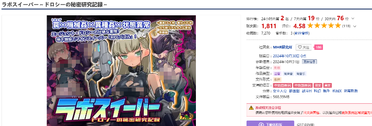 【日式SLG】ラボスイーパー~ドロシーの秘密研究記録~Ver1.01 DL官方中文版