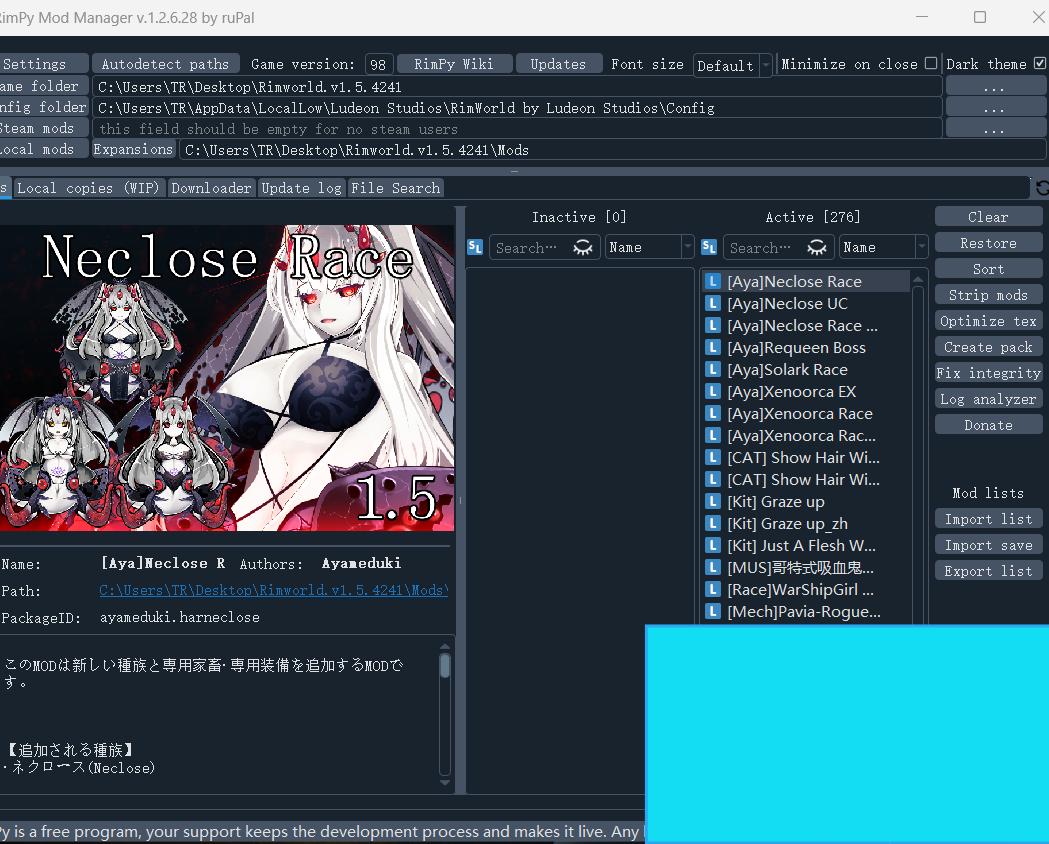 夸克[SLG] [模拟SLG/邪恶魔改/整合版]环世界/边缘世界/RimWorld V1.5.4 绅士邪恶整合版[200+MOD/渣机适配/一键启动][5.3G/新整合]
