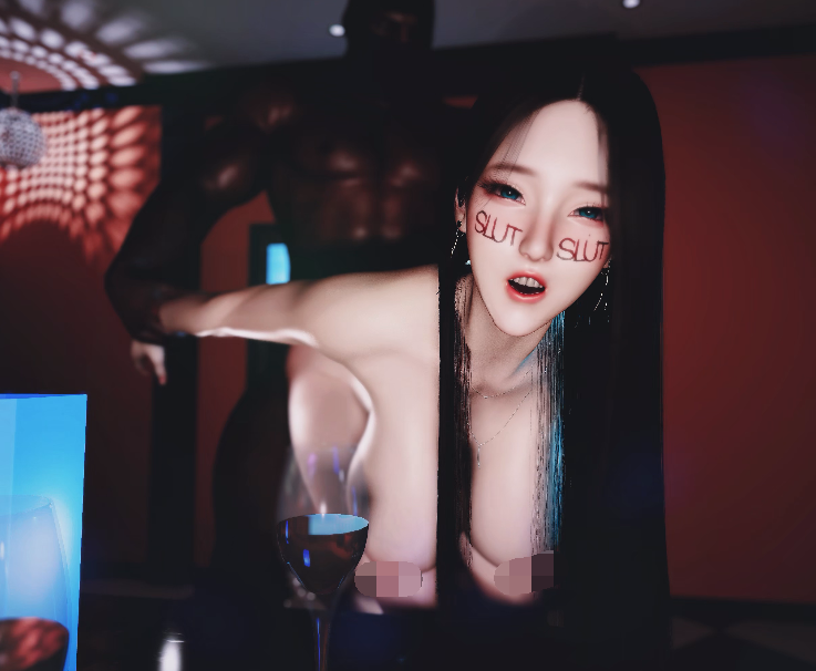 [3D/动态/VAM] EZhustler：Quickie at Karaoke 淫乱媚黑婊黑人巨根激情后入中出 [1.5G]