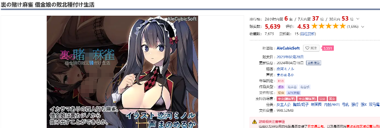 【互动SLG】裏の賭け麻雀 借金娘の敗北種付け生活 Ver1.2.2 DL官方中文版